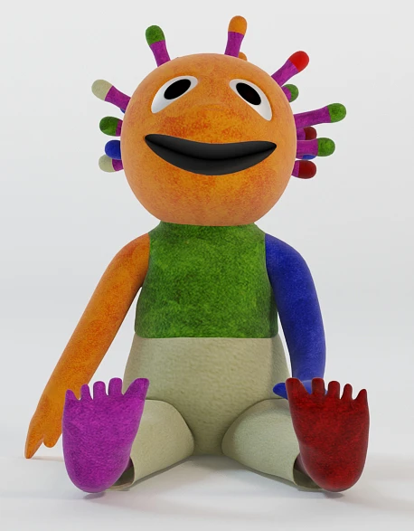 Wink Muppet Toy 3D Model_03